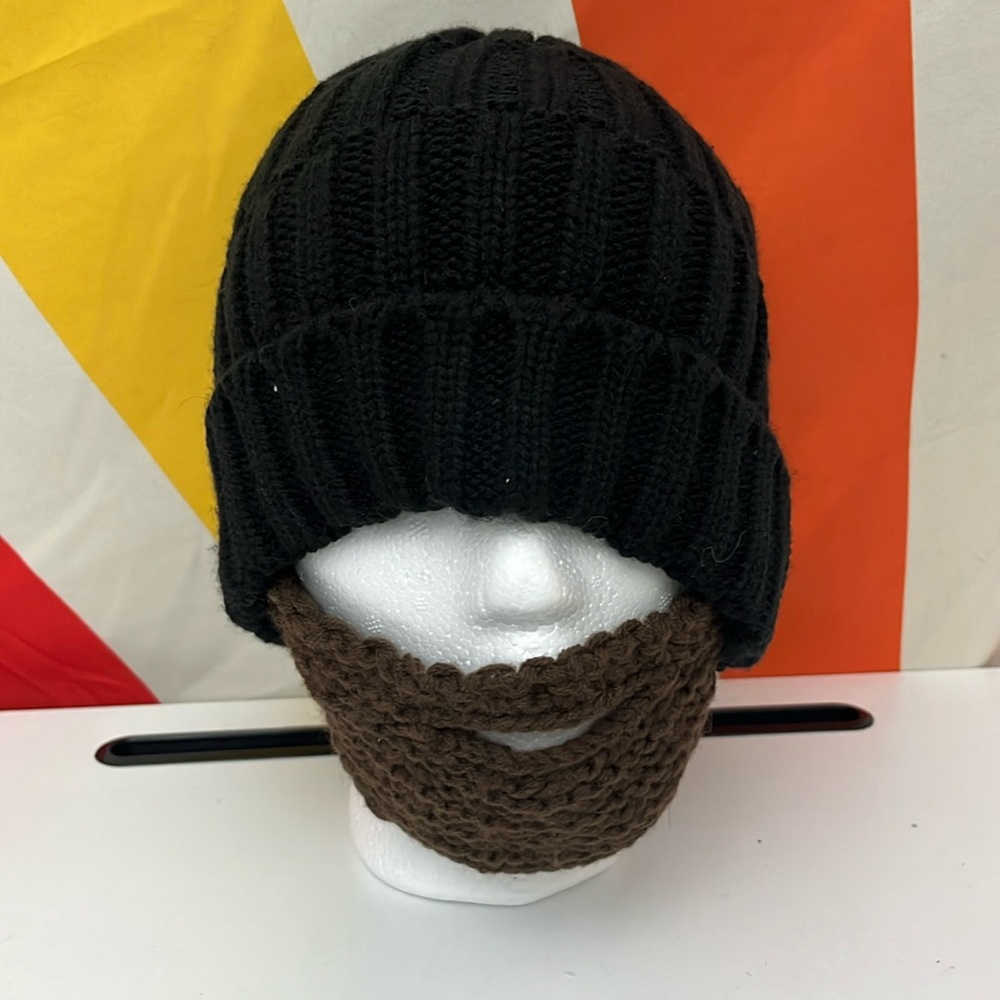 Kids cute knit cap with beard attachment, lol